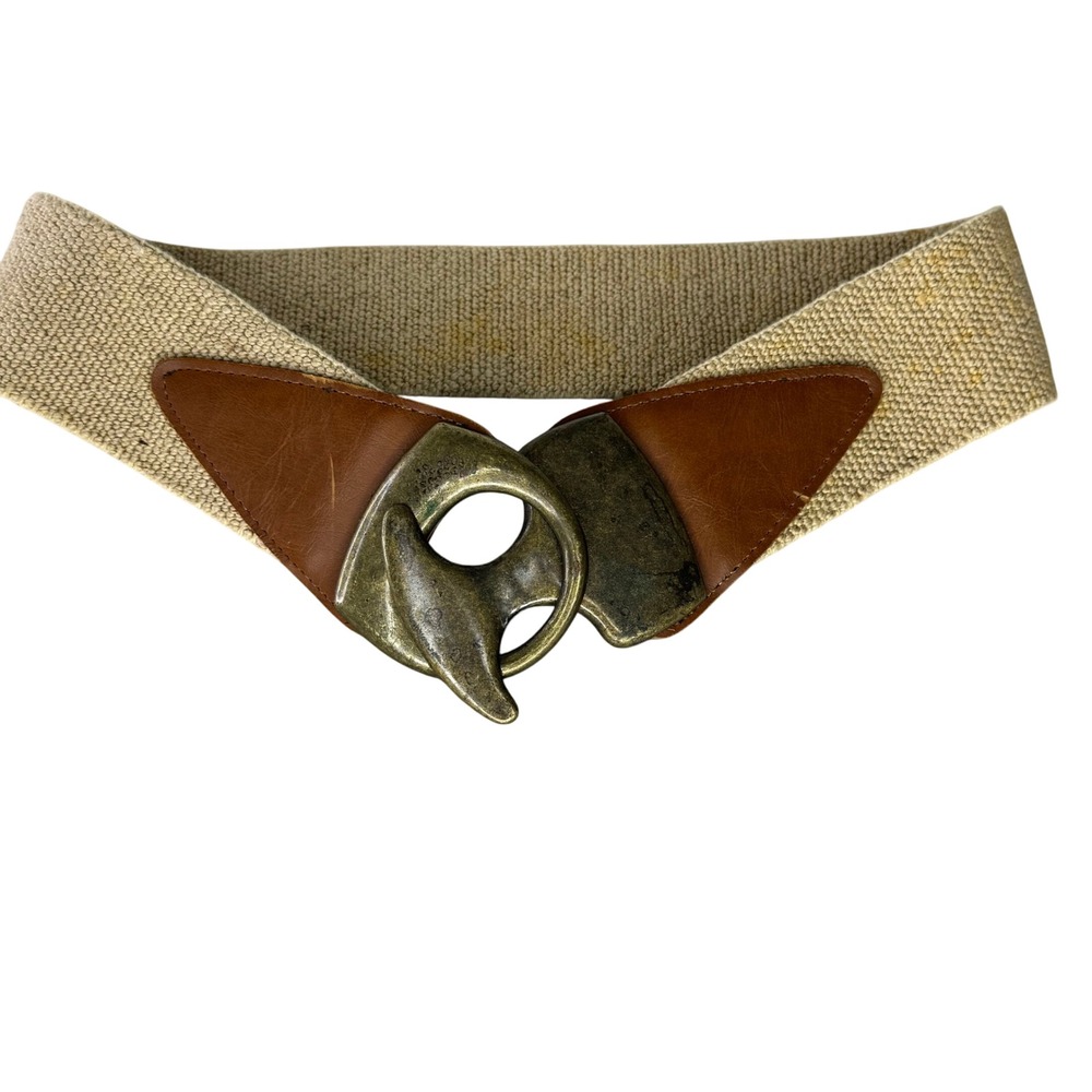 Vintage stretch metal/leather belt